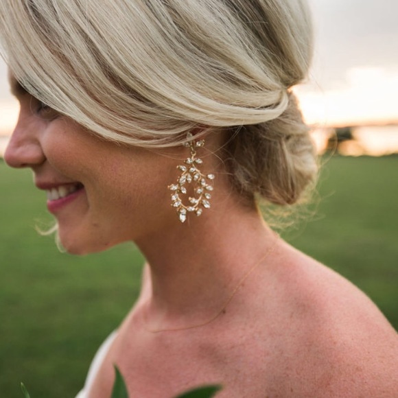 Elizabeth Bower Vine Crystal Chandelier Earrings Earrings
